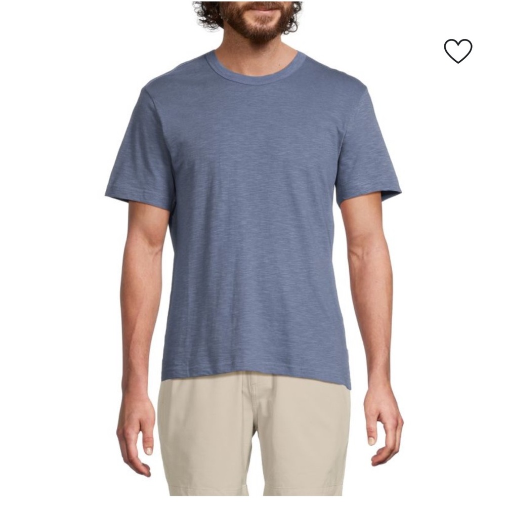 Onia | Men's Slub Cotton Short Sleeve Tee in Blue Vintage Indigo Size L NWT